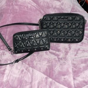 Black Michael Kors crossbody bag and wallet set